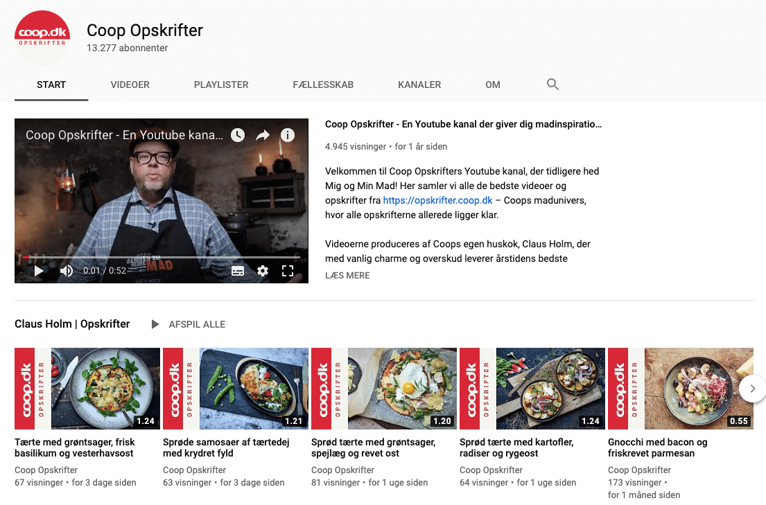 Coop Opskrifter på YouTube